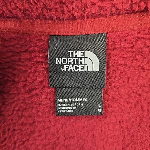 The North Face Mens Dunraven Sherpa Full-Zip Jacket Sz L Red Fleece Outdoor - Picture 5 of 9
